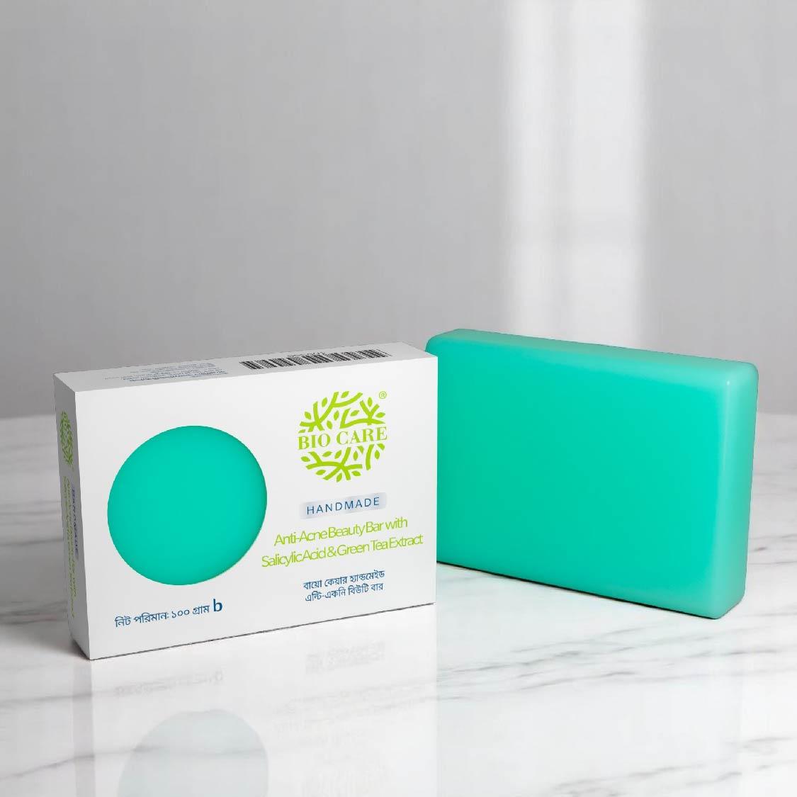 BioCare Handmade Anti-Acne Beauty Bar with Salicylic Acid and Green Tea Extract